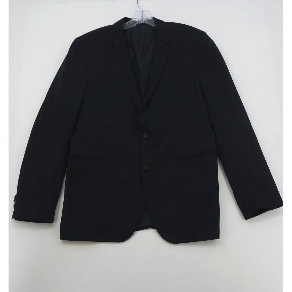 Hugo Boss Mens Navy Blue Stretch Two Button Blazer Sport Coat 42L Jarn75 Sharp3